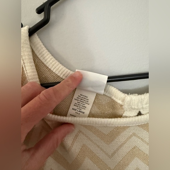 VTG NewPort News Maxi Dress Rayon Striped Gold Cream Beige Pattern Size M L Soft - Picture 7 of 10